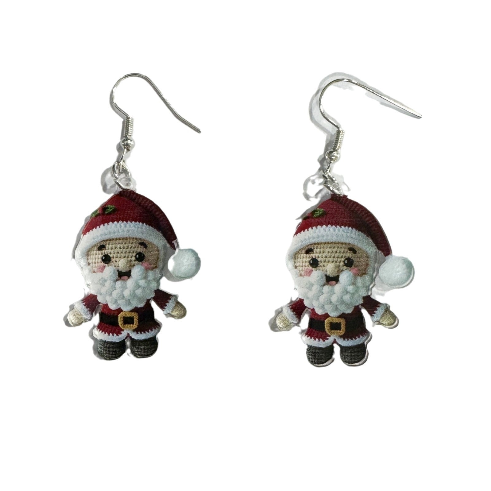 Wholesale Acrylic Knitted Festive Santa Pendant Earrings Cute Personality Holiday